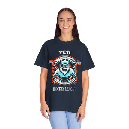 Yeti Ice Hockey League T-Shirt – Durable Hockey Tee for Cryptid and Sports Fans