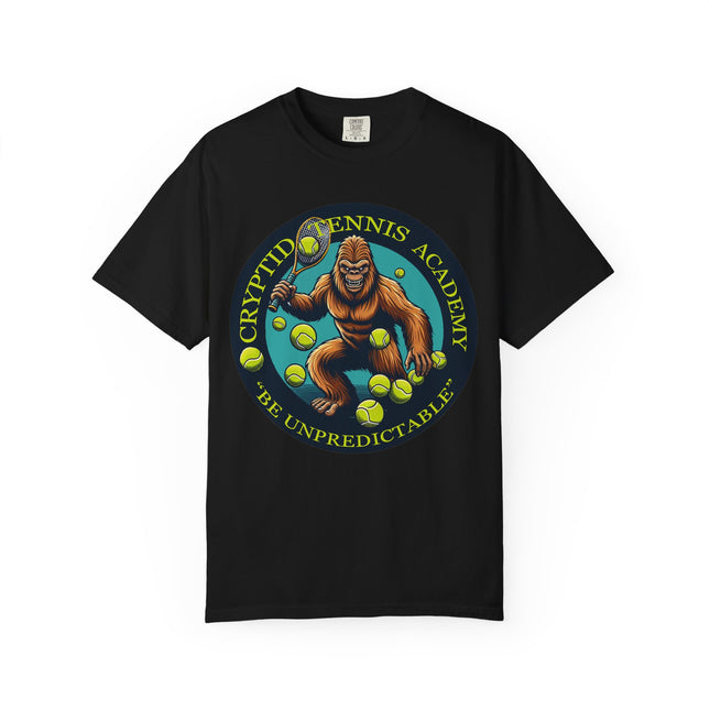 Cryptid Tennis Academy T-Shirt – Mysterious & Sporty Tee for Tennis and Cryptid Fans