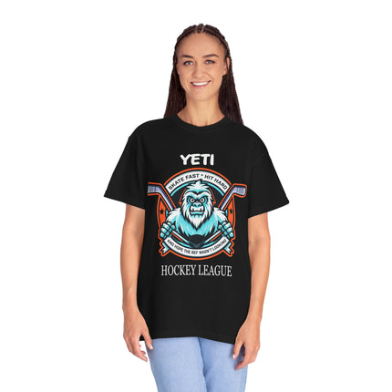 Yeti Ice Hockey League T-Shirt – Durable Hockey Tee for Cryptid and Sports Fans
