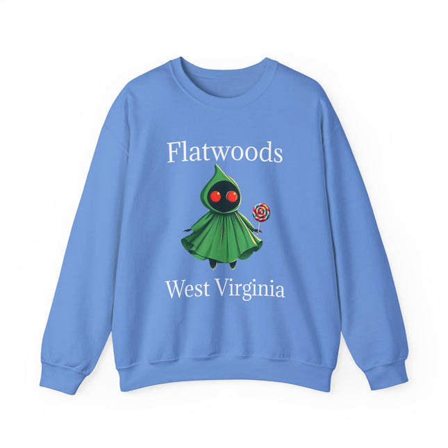 A fun sweatshirt featuring the Flatwoods Monster of West Virginia, perfect for everyday wear. comes in many colors