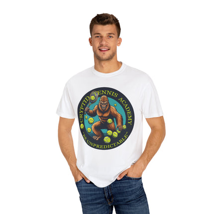 Cryptid Tennis Academy T-Shirt – Mysterious & Sporty Tee for Tennis and Cryptid Fans