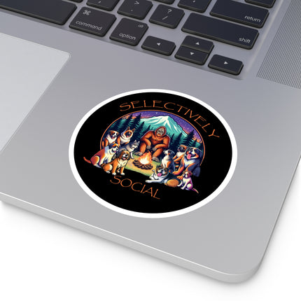 Bigfoot and Dog Friends Vinyl Sticker – Funny Cryptid Decal