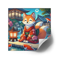 Happy Kitsune Sticker