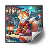 Happy Kitsune Sticker