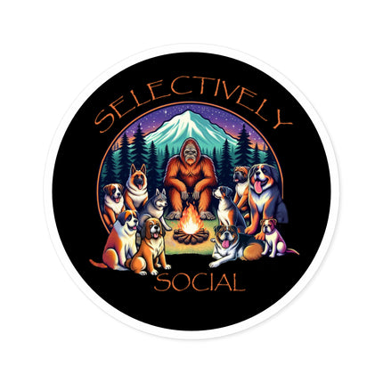 Bigfoot and Dog Friends Vinyl Sticker – Funny Cryptid Decal