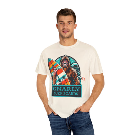Bigfoot Surfing T-Shirt – Fun Cryptid Beach Tee for Outdoor Adventures & Casual Style