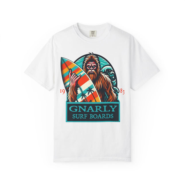 Bigfoot Surfing T-Shirt – Fun Cryptid Beach Tee for Outdoor Adventures & Casual Style