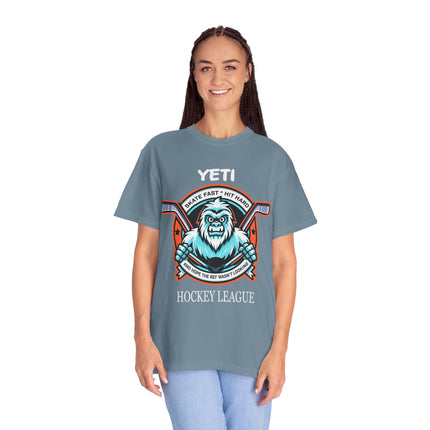 Yeti Ice Hockey League T-Shirt – Durable Hockey Tee for Cryptid and Sports Fans