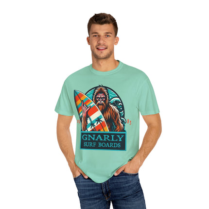 Bigfoot Surfing T-Shirt – Fun Cryptid Beach Tee for Outdoor Adventures & Casual Style
