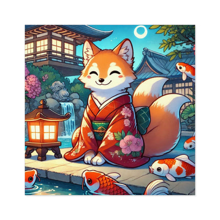 Happy Kitsune Sticker – Cute Vinyl for Laptops & Bottles