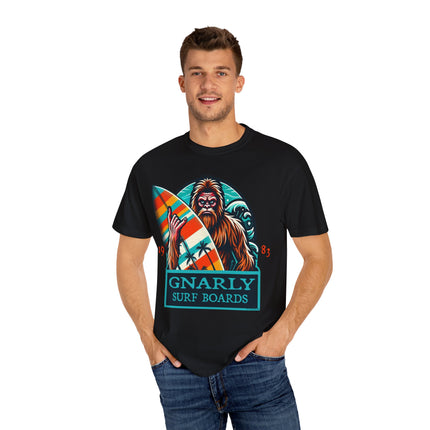 Bigfoot Surfing T-Shirt – Fun Cryptid Beach Tee for Outdoor Adventures & Casual Style