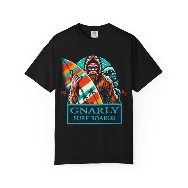 Bigfoot Surfing T-Shirt – Fun Cryptid Beach Tee for Outdoor Adventures & Casual Style