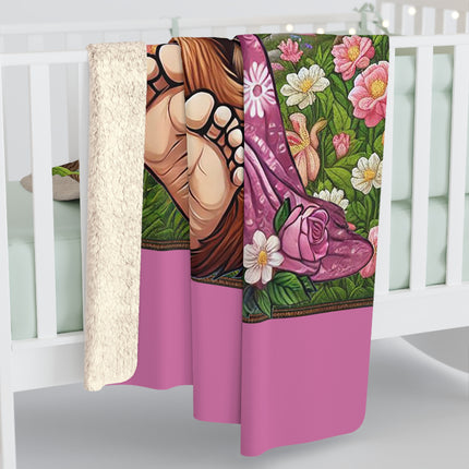 Sherpa Fleece Blanket - Mother's Day Baby Bigfoot and Mama Design