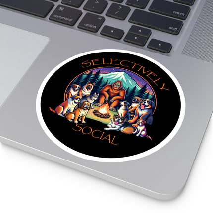 Bigfoot and Dog Friends Vinyl Sticker – Funny Cryptid Decal