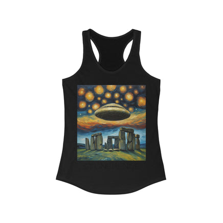 Lightweight and stylish tank top featuring a unique Stonehenge graphic, perfect for summer wear and lovers of history and archaeology.