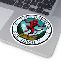  Vinyl sticker featuring a graphic inspired by the mysterious Pine Barrens.