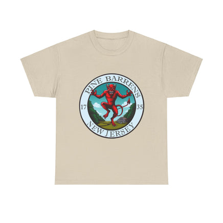 Soft cotton tee featuring a bold Pine Barrens graphic, ideal for nature lovers and folklore fans.