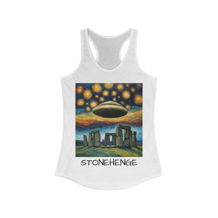 Lightweight and stylish tank top featuring a unique Stonehenge graphic, perfect for summer wear and lovers of history and archaeology.