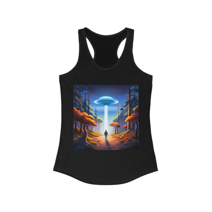 Stylish and lightweight tank top featuring a bold UFO graphic, perfect for alien enthusiasts and casual summer wear.