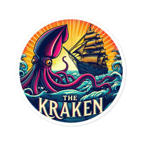  Durable vinyl sticker featuring a detailed Kraken design, perfect for laptops, water bottles, and fans of sea monsters.