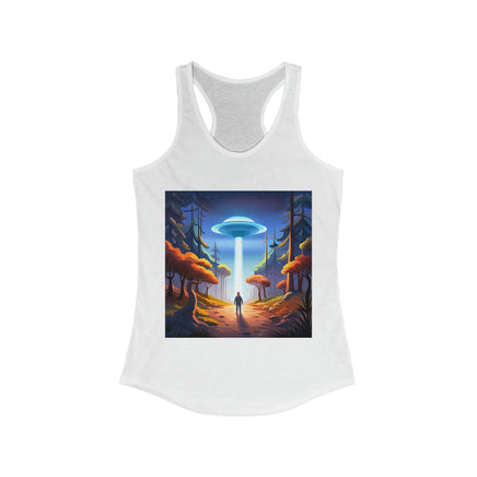 Stylish and lightweight tank top featuring a bold UFO graphic, perfect for alien enthusiasts and casual summer wear.