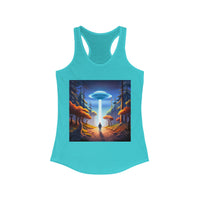 Stylish and lightweight tank top featuring a bold UFO graphic, perfect for alien enthusiasts and casual summer wear.