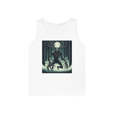 Lightweight tank featuring a striking Wendigo graphic, perfect for warm weather and fans of cryptid folklore.