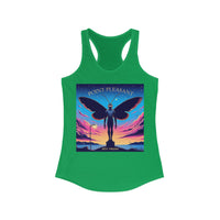 Stylish tank top featuring a graphic inspired by the legendary Mothman of Point Pleasant, perfect for casual wear and cryptid enthusiasts.