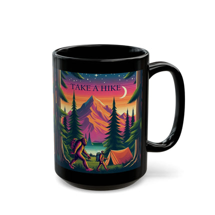 Ceramic mug with a bold 'Take a Hike' design, perfect for coffee, tea, and outdoor enthusiasts.