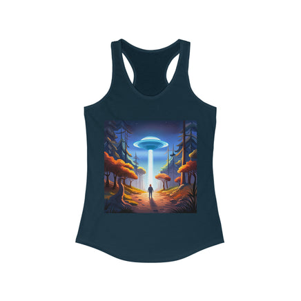 Stylish and lightweight tank top featuring a bold UFO graphic, perfect for alien enthusiasts and casual summer wear.