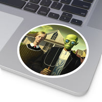 Durable vinyl sticker showcasing a striking Alien Gothic design, perfect for personalizing laptops, water bottles, and more